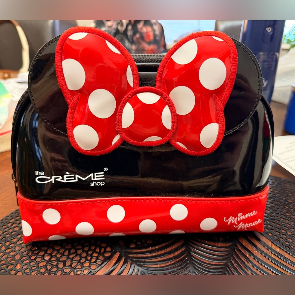 The Crème Shop Minnie Mouse Red and Black Polka Dot Cosmetic Bag